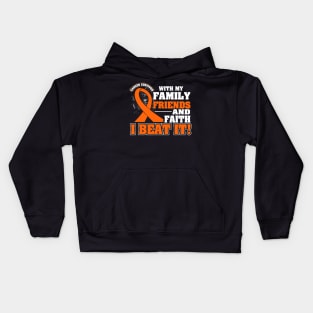 Family Faith I Beat It Leukemia Cancer Awareness Ribbon Kids Hoodie